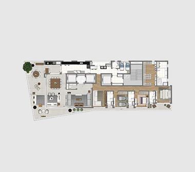 Perspectiva planta tipo impar