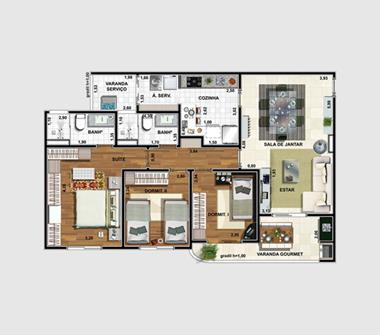 Perspectiva planta 96M2