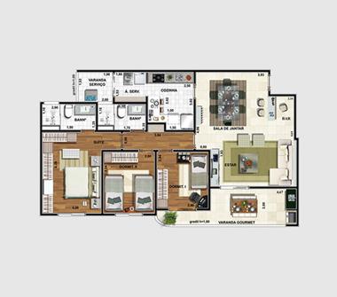 Perspectiva planta 106M2