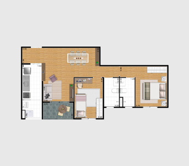 Perspectiva planta 2 dorms