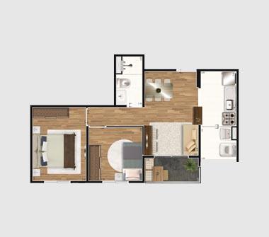 Perspectiva planta 2 dorms