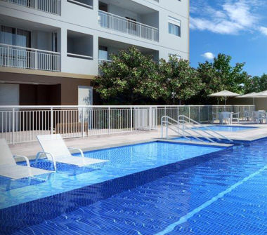 Perspectiva artística piscina adulto com raia 25m e piscina infantl