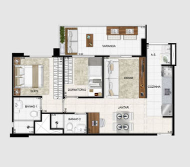 Dois dorms prefeitura