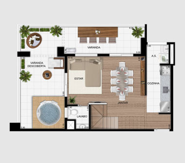 Planta duplex inferior maior
