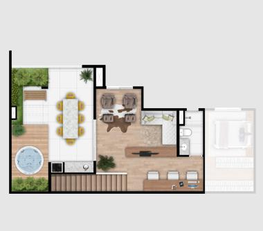 Planta 8 Superior Cobertura 2 suítes